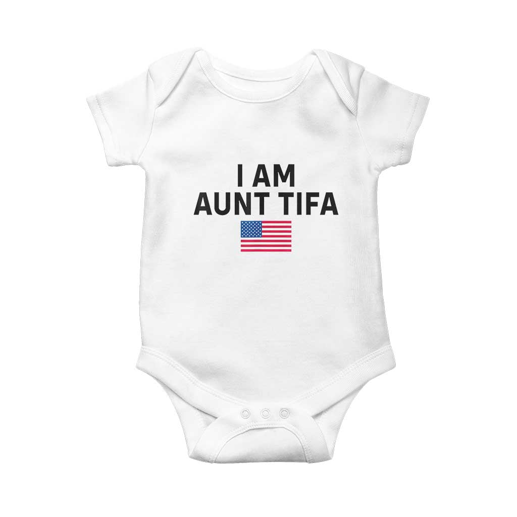 Funny I Am Aunt Tifa Baby Onesie Sarcastic Political Meme American Flag - Wonder Print Shop