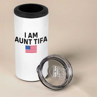 Funny I Am Aunt Tifa 4 in 1 Can Cooler Tumbler Sarcastic Political Meme American Flag - Wonder Print Shop