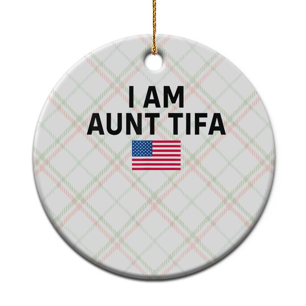 Funny Cat Selfie Bigfoot Xmas Sasquatch Ceramic Ornament Sarcastic Political Meme American Flag - Wonder Print Shop