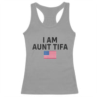 Funny I Am Aunt Tifa Racerback Tank Top Sarcastic Political Meme American Flag - Wonder Print Shop