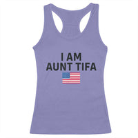 Funny I Am Aunt Tifa Racerback Tank Top Sarcastic Political Meme American Flag - Wonder Print Shop