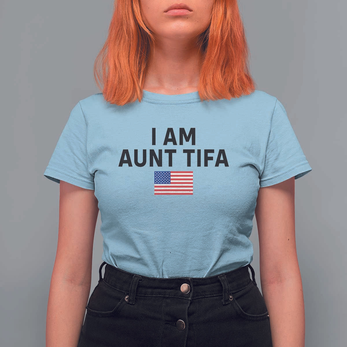 Funny I Am Aunt Tifa T Shirt For Women Sarcastic Political Meme American Flag - Wonder Print Shop