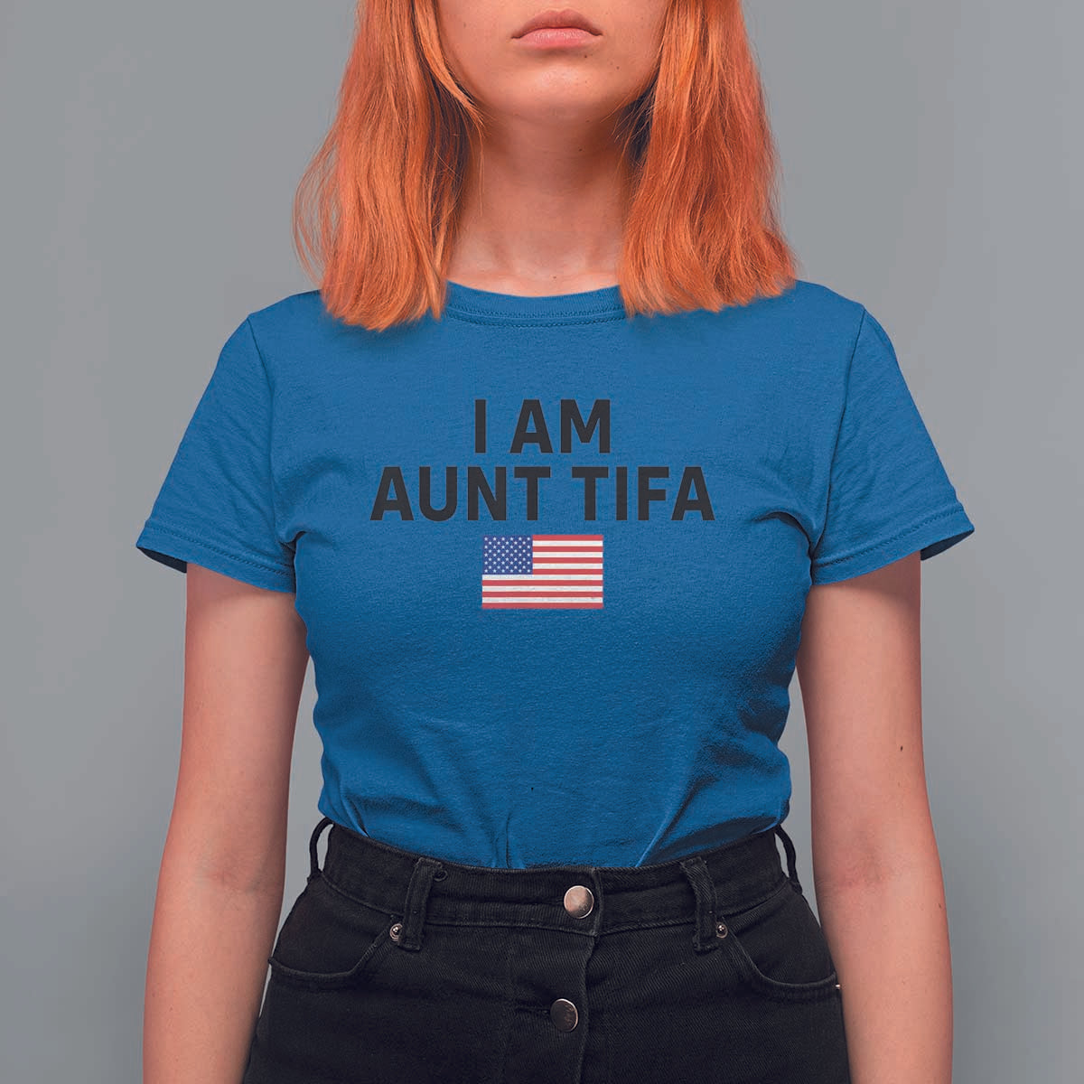 Funny I Am Aunt Tifa T Shirt For Women Sarcastic Political Meme American Flag - Wonder Print Shop