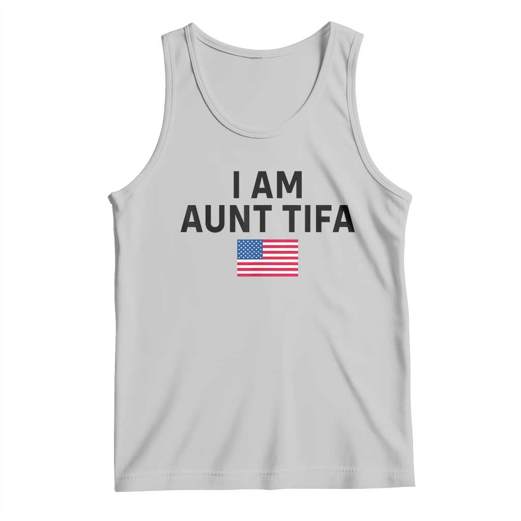 Funny I Am Aunt Tifa Tank Top Sarcastic Political Meme American Flag - Wonder Print Shop