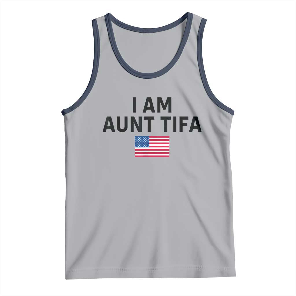 Funny I Am Aunt Tifa Tank Top Sarcastic Political Meme American Flag - Wonder Print Shop