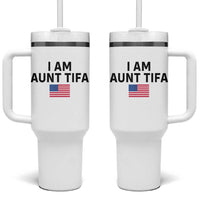 Funny I Am Aunt Tifa Tumbler With Handle Sarcastic Political Meme American Flag - Wonder Print Shop