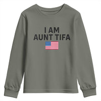 Funny I Am Aunt Tifa Youth Sweatshirt Sarcastic Political Meme American Flag - Wonder Print Shop