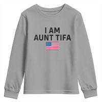 Funny I Am Aunt Tifa Youth Sweatshirt Sarcastic Political Meme American Flag - Wonder Print Shop