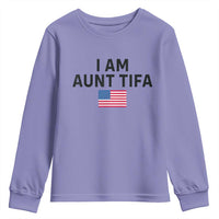 Funny I Am Aunt Tifa Youth Sweatshirt Sarcastic Political Meme American Flag - Wonder Print Shop