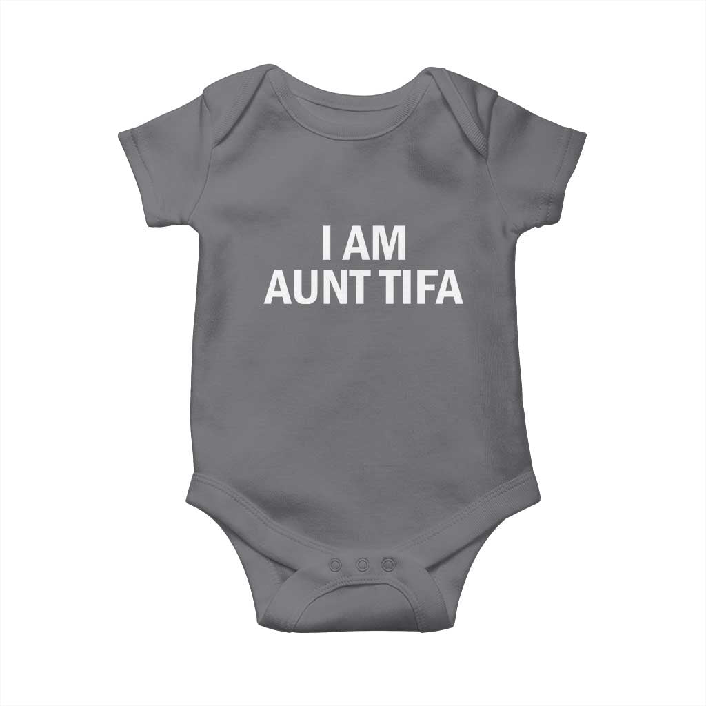 Funny I Am Aunt Tifa Baby Onesie Funny Political Sarcasm Patriotic Minimalist - Wonder Print Shop