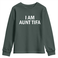 Funny I Am Aunt Tifa Youth Sweatshirt Funny Political Sarcasm Patriotic Minimalist - Wonder Print Shop