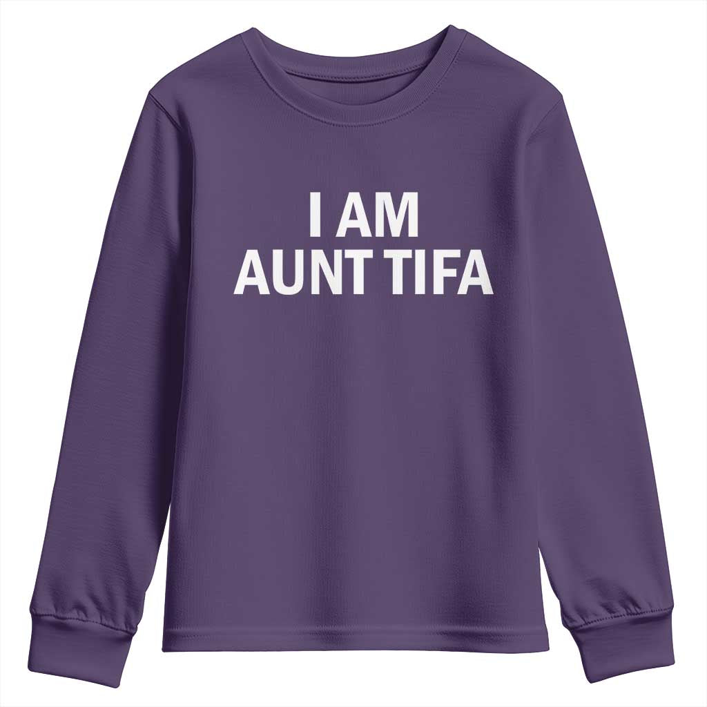 Funny I Am Aunt Tifa Youth Sweatshirt Funny Political Sarcasm Patriotic Minimalist - Wonder Print Shop
