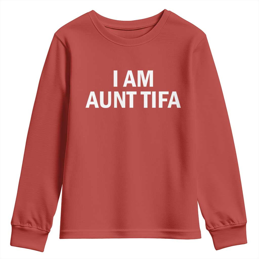 Funny I Am Aunt Tifa Youth Sweatshirt Funny Political Sarcasm Patriotic Minimalist - Wonder Print Shop