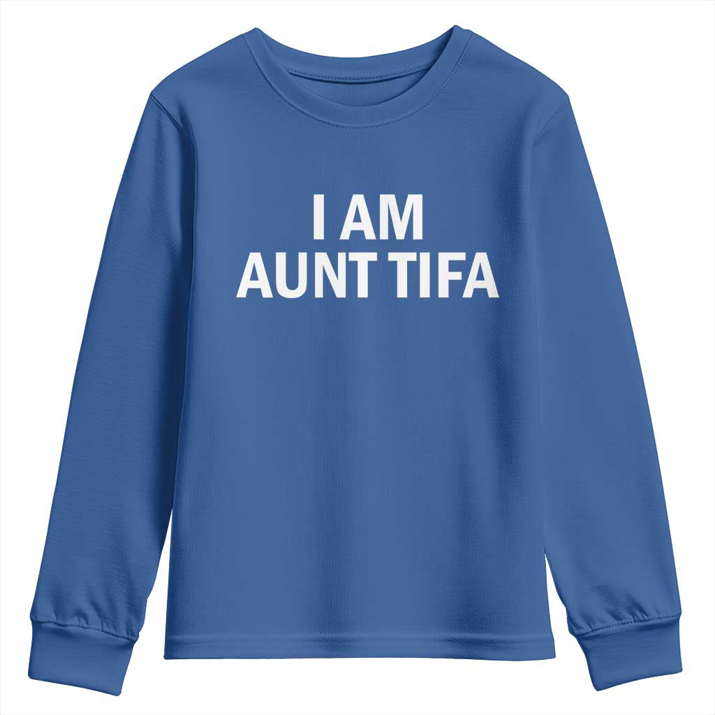 Funny I Am Aunt Tifa Youth Sweatshirt Funny Political Sarcasm Patriotic Minimalist - Wonder Print Shop