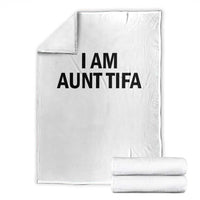 Funny I Am Aunt Tifa Throw Blanket Sarcastic Political Satire Minimalist - Wonder Print Shop