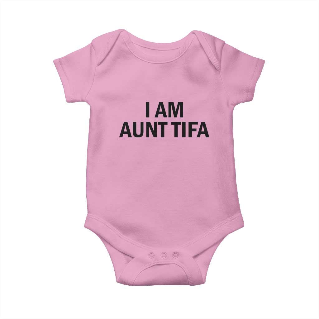 Funny I Am Aunt Tifa Baby Onesie Sarcastic Political Satire Minimalist - Wonder Print Shop
