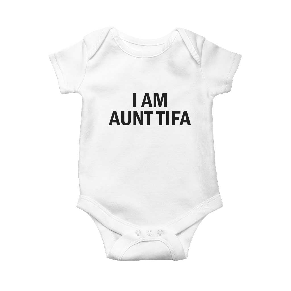 Funny I Am Aunt Tifa Baby Onesie Sarcastic Political Satire Minimalist - Wonder Print Shop