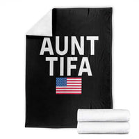 Aunt Tifa Throw Blanket Funny Political Sarcasm Patriotic American Flag - Wonder Print Shop