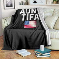 Aunt Tifa Throw Blanket Funny Political Sarcasm Patriotic American Flag - Wonder Print Shop