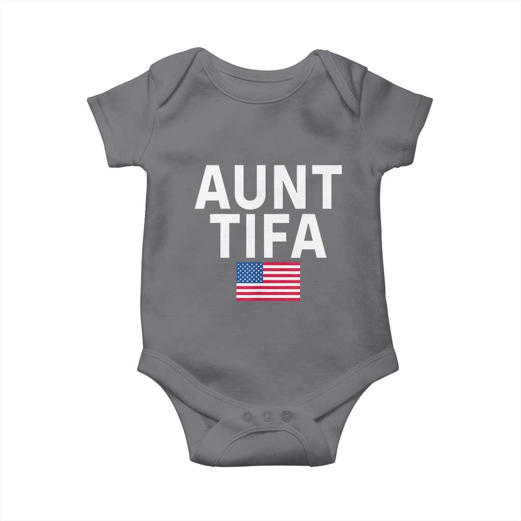 Aunt Tifa Baby Onesie Funny Political Sarcasm Patriotic American Flag - Wonder Print Shop