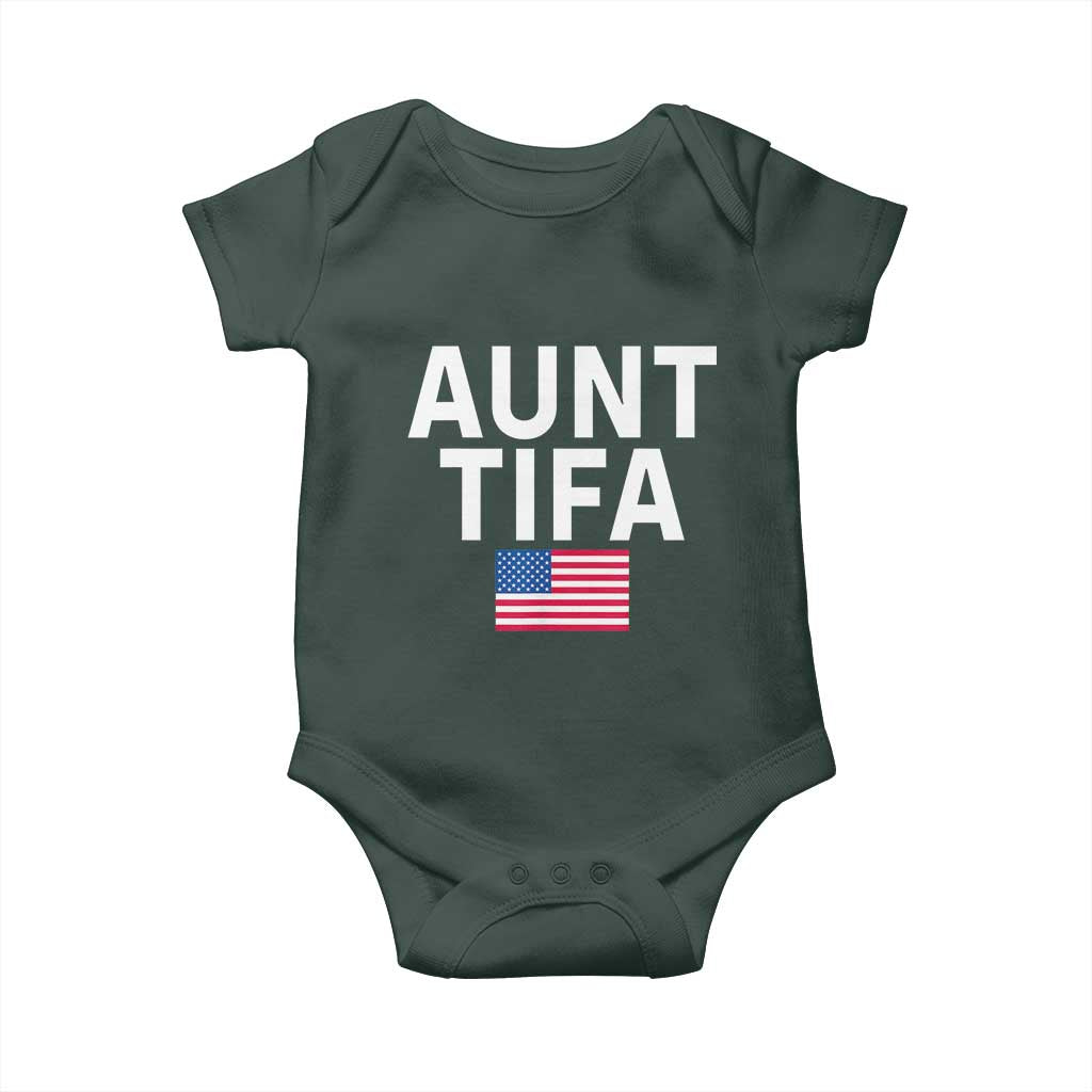 Aunt Tifa Baby Onesie Funny Political Sarcasm Patriotic American Flag - Wonder Print Shop