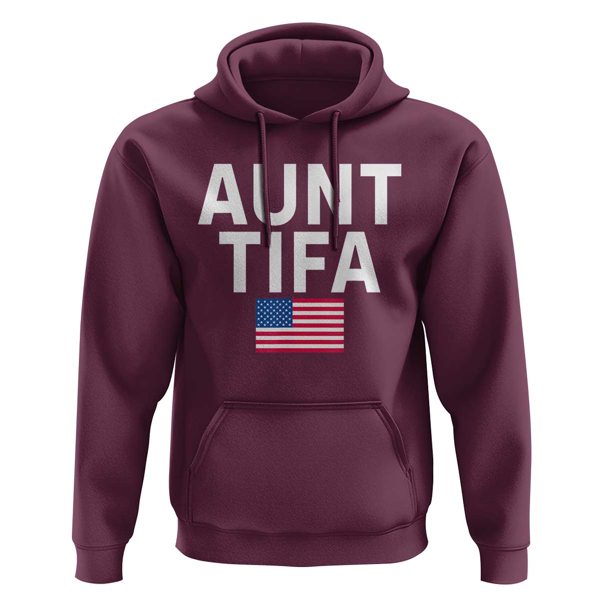 Aunt Tifa Hoodie Funny Political Sarcasm Patriotic American Flag - Wonder Print Shop