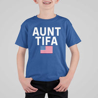 Aunt Tifa T Shirt For Kid Funny Political Sarcasm Patriotic American Flag - Wonder Print Shop