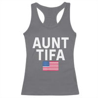 Aunt Tifa Racerback Tank Top Funny Political Sarcasm Patriotic American Flag - Wonder Print Shop