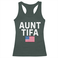 Aunt Tifa Racerback Tank Top Funny Political Sarcasm Patriotic American Flag - Wonder Print Shop