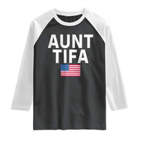 Aunt Tifa Raglan Shirt Funny Political Sarcasm Patriotic American Flag - Wonder Print Shop