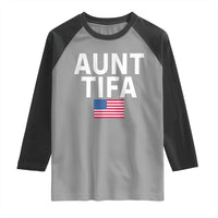 Aunt Tifa Raglan Shirt Funny Political Sarcasm Patriotic American Flag - Wonder Print Shop