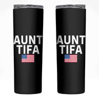 Aunt Tifa Skinny Tumbler Funny Political Sarcasm Patriotic American Flag - Wonder Print Shop