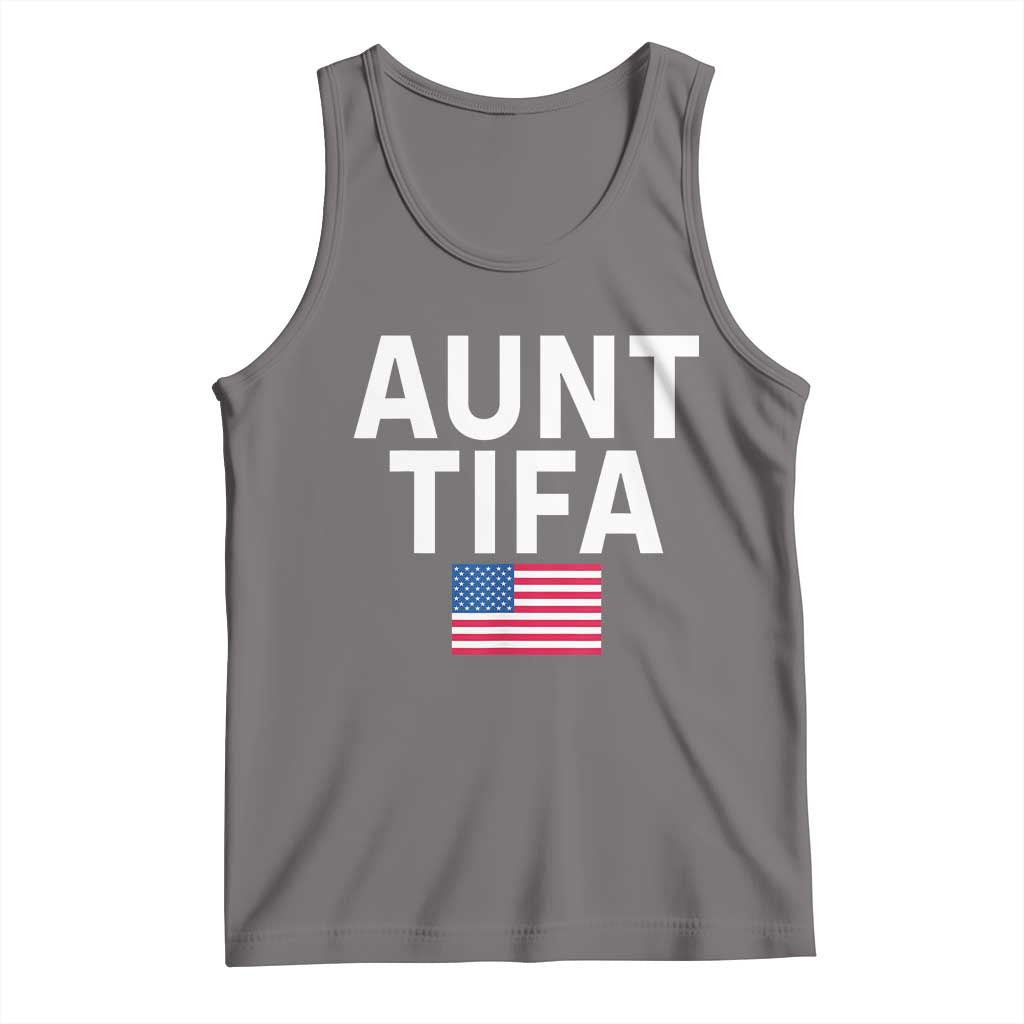 Aunt Tifa Tank Top Funny Political Sarcasm Patriotic American Flag - Wonder Print Shop