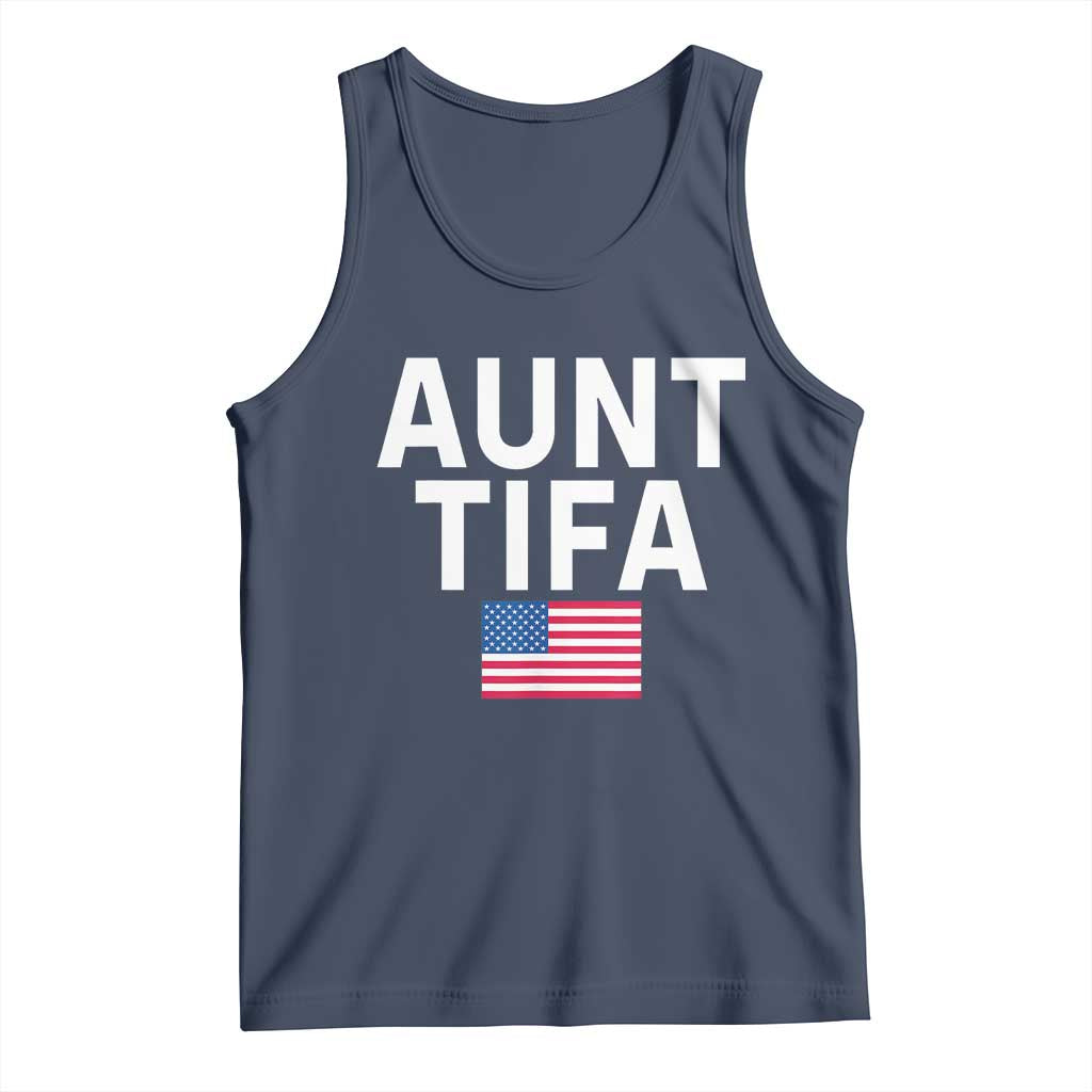 Aunt Tifa Tank Top Funny Political Sarcasm Patriotic American Flag - Wonder Print Shop