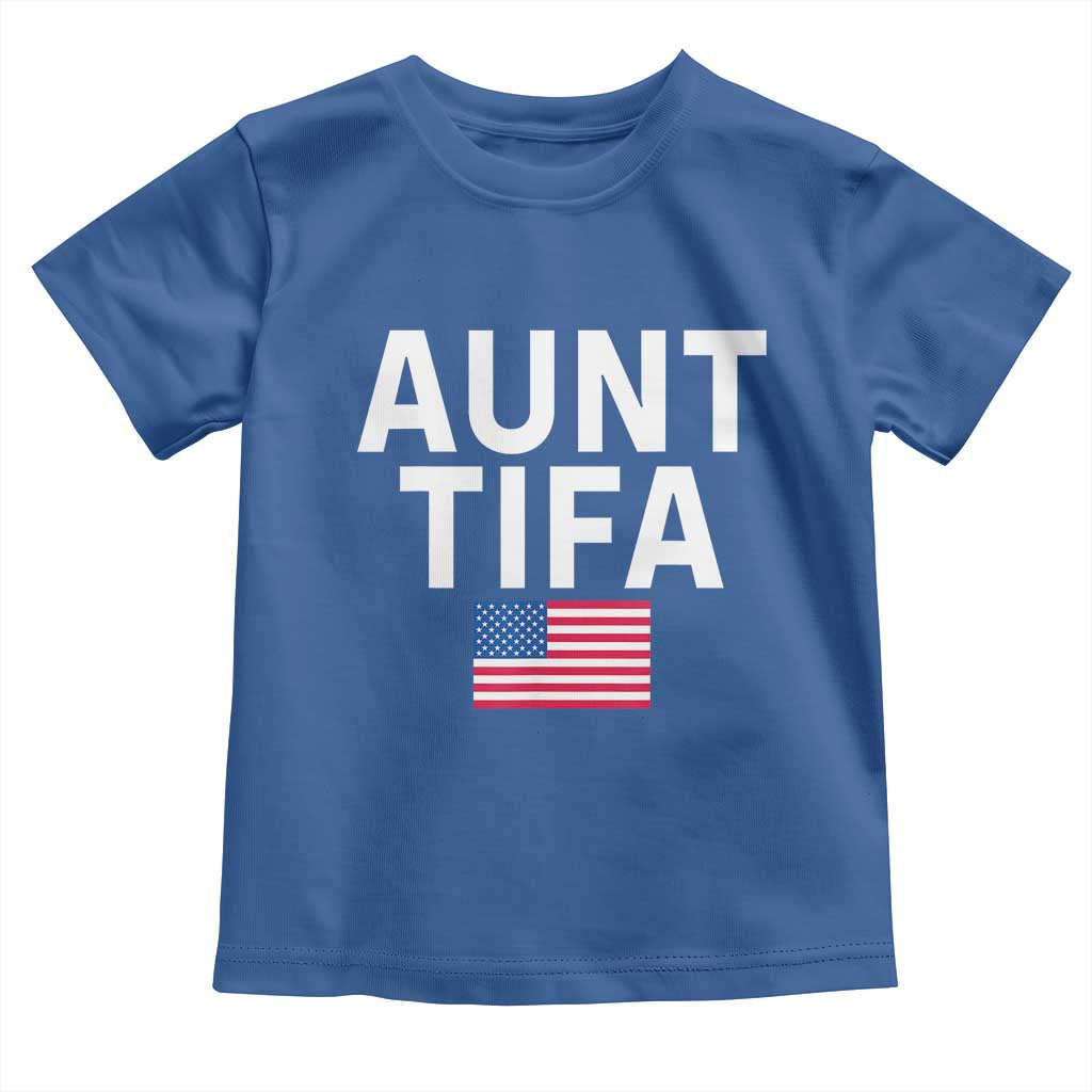 Aunt Tifa Toddler T Shirt Funny Political Sarcasm Patriotic American Flag - Wonder Print Shop