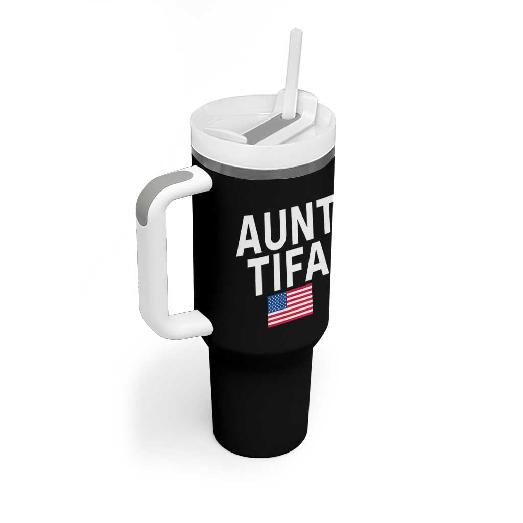 Aunt Tifa Tumbler With Handle Funny Political Sarcasm Patriotic American Flag - Wonder Print Shop