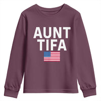 Aunt Tifa Youth Sweatshirt Funny Political Sarcasm Patriotic American Flag - Wonder Print Shop