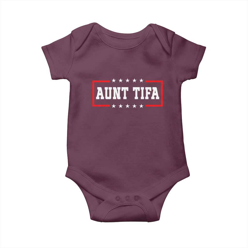 Aunt Tifa Baby Onesie Funny Political Sarcasm Patriotic - Wonder Print Shop
