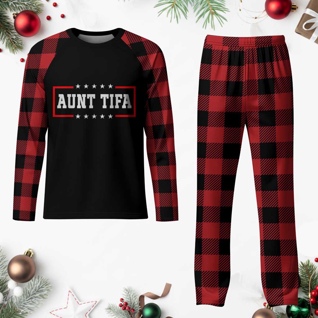 Aunt Tifa Plaid Pajama Set Funny Political Sarcasm Patriotic - Wonder Print Shop