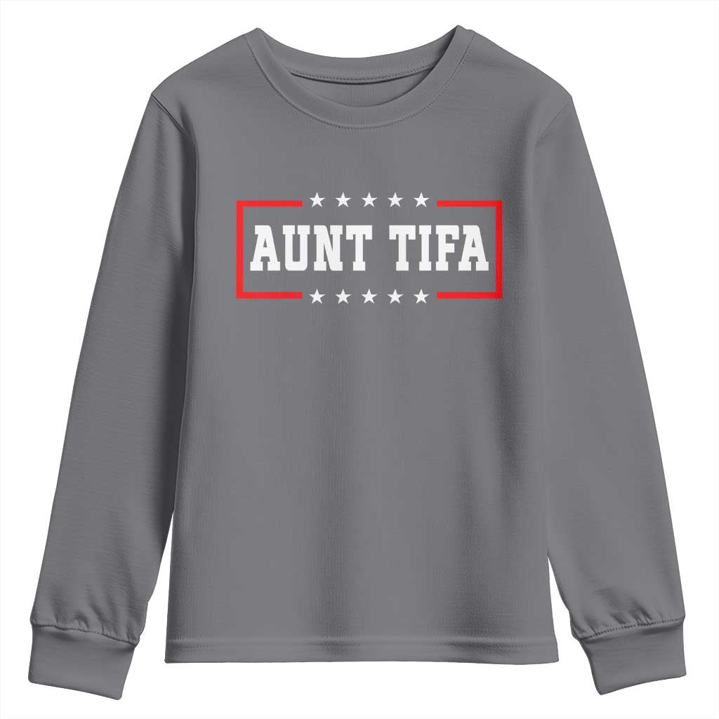 Aunt Tifa Youth Sweatshirt Funny Political Sarcasm Patriotic - Wonder Print Shop