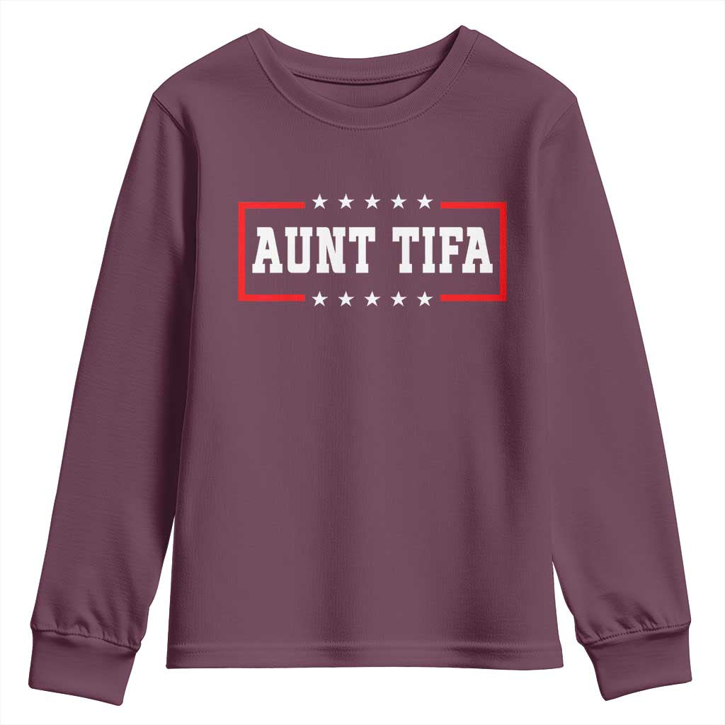 Aunt Tifa Youth Sweatshirt Funny Political Sarcasm Patriotic - Wonder Print Shop
