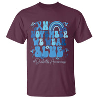 In November We Wear Blue Groovy Diabetic Diabetes Awareness T Shirt - Wonder Print Shop