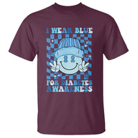 I Wear Blue For Diabetes Awareness Support T1D T2D Diabetics T Shirt - Wonder Print Shop