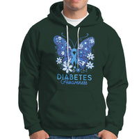 In November We Wear Blue Ribbon Butterfly Diabetes Awareness Hoodie - Wonder Print Shop