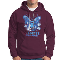 In November We Wear Blue Ribbon Butterfly Diabetes Awareness Hoodie - Wonder Print Shop