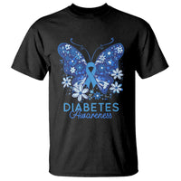 In November We Wear Blue Ribbon Butterfly Diabetes Awareness T Shirt - Wonder Print Shop