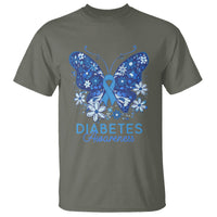 In November We Wear Blue Ribbon Butterfly Diabetes Awareness T Shirt - Wonder Print Shop
