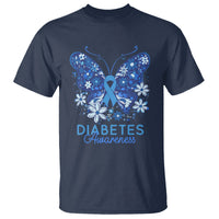 In November We Wear Blue Ribbon Butterfly Diabetes Awareness T Shirt - Wonder Print Shop