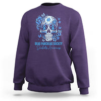 Blue Sugar Skull Dead Pancreas Society Diabetes Awareness Sweatshirt - Wonder Print Shop