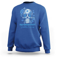 Blue Sugar Skull Dead Pancreas Society Diabetes Awareness Sweatshirt - Wonder Print Shop